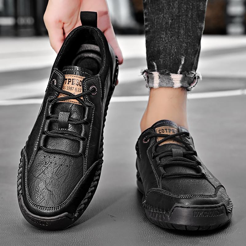 Męskie buty skórzane Ręcznie robione sneakersy Buty codzienne outdoorowe