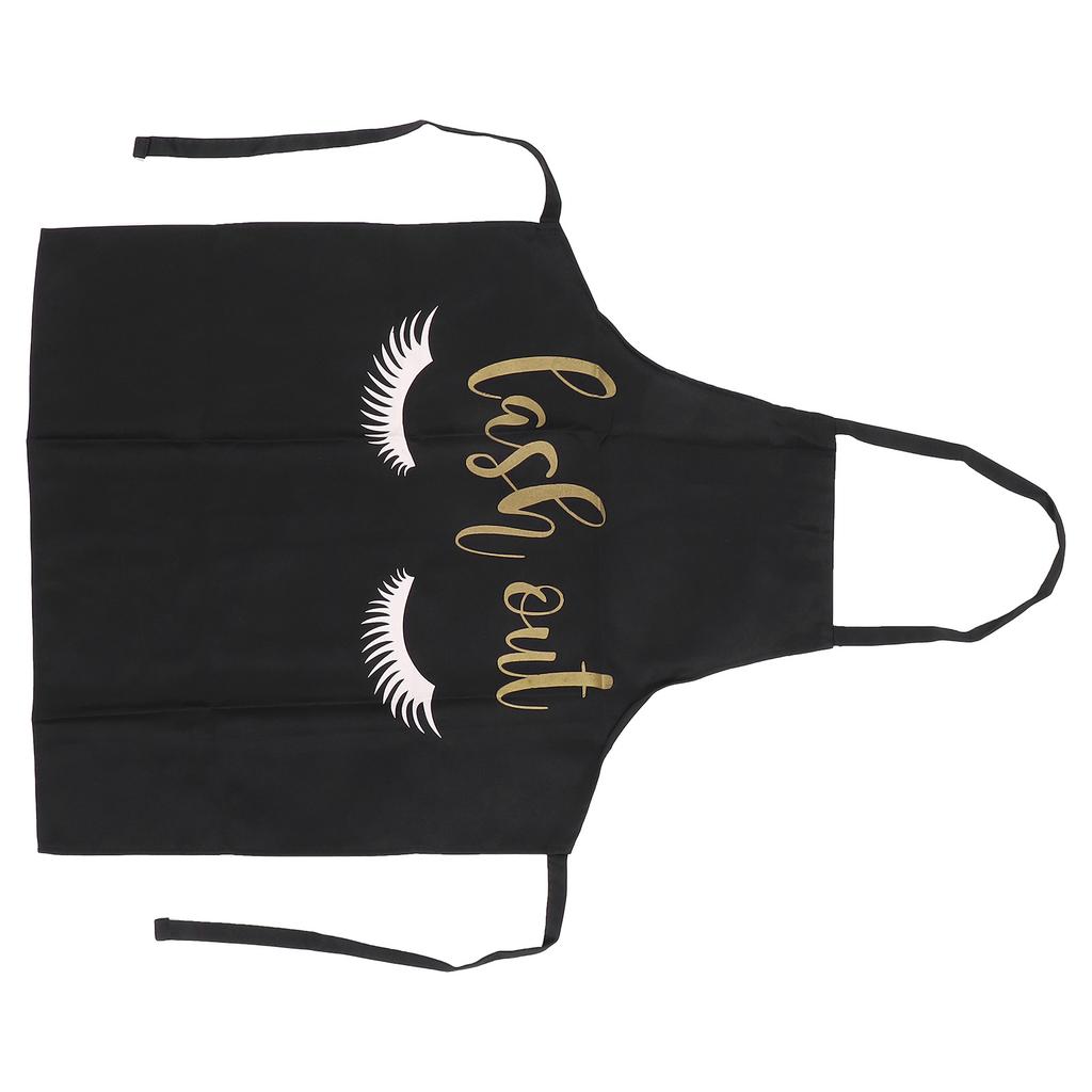 Wimpernkünstler Schürze Weich Atmungsaktiv Waschbar Wimpernmuster Schürze für Küche Schönheitssalon Schwarz