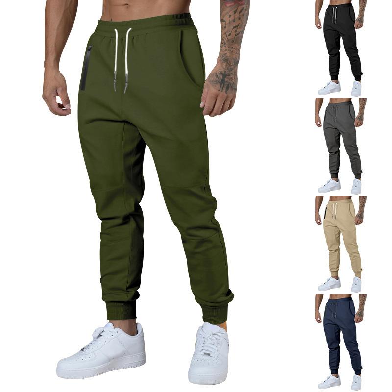 Men's drawstring casual trousers new sports trousers versatile breathable drawstring trousers