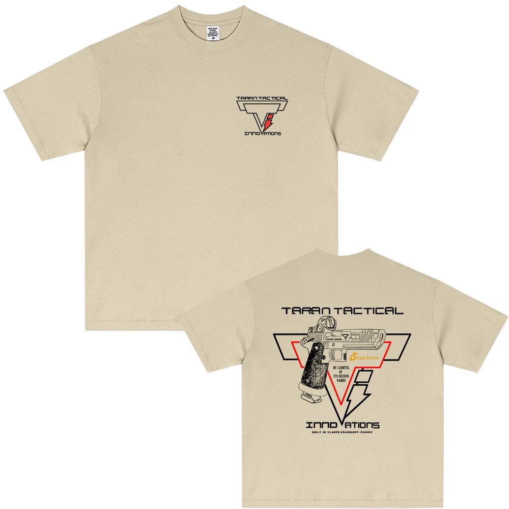 Taran Tactical Pistol Print Super Elastic Graphic T-shirt Unisex Casual Oversized T Shirts Men Women Fashion Vintage Tshirt Tops