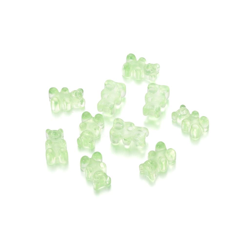 10Pcs/Lot Candy Color Resin Mini No Hole Bear Charms Pendants for DIY Earrings Necklace Bracelet Jewelry Making Accessories