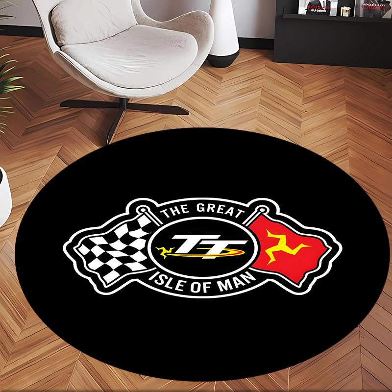 Lsle Of Man Tt (1) Round Office Rug Decorative Floor Rug for Office Bedroom Living Room and Home Space