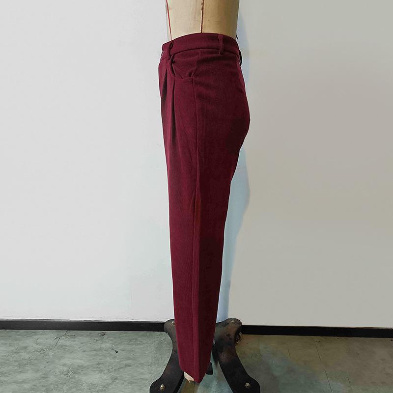 Women's Pant Solid Color Long Straight Loose Casual Wide Leg Pants