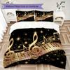 Dynamic Music Melody Pattern Bedding uilt Set uilt Cover Pillowcase Home Decoration Birthday Gift (1 * duvet cover + 2 * pillowcase without core)