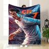 "CR7 Football Art Design Flannel Blanket for Bedroom, Living Room, Sofa, and Nap