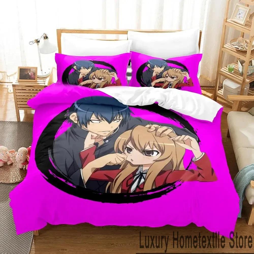Anime TIGER×DRAGON Toradora Bedding Set Duvet Cover Bed Set Quilt Cover Pillowcase Comforter King Queen Size Boys Adult Bedding