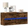 VidaXL Wall-mounted TV Cabinet with LED Lights Smoked Oak 100x31x35 Cm, Wall-mounted TV Unit, Floating TV Unit, TV Stand 852296