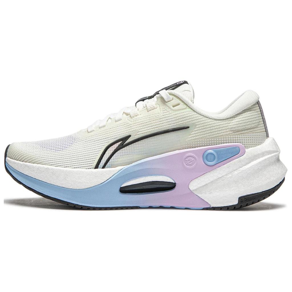 New LINING Furious Rider 7.0 V2 Running Shoes Women's Low Top Ivory/Black/Sky Blue ARZU004-9