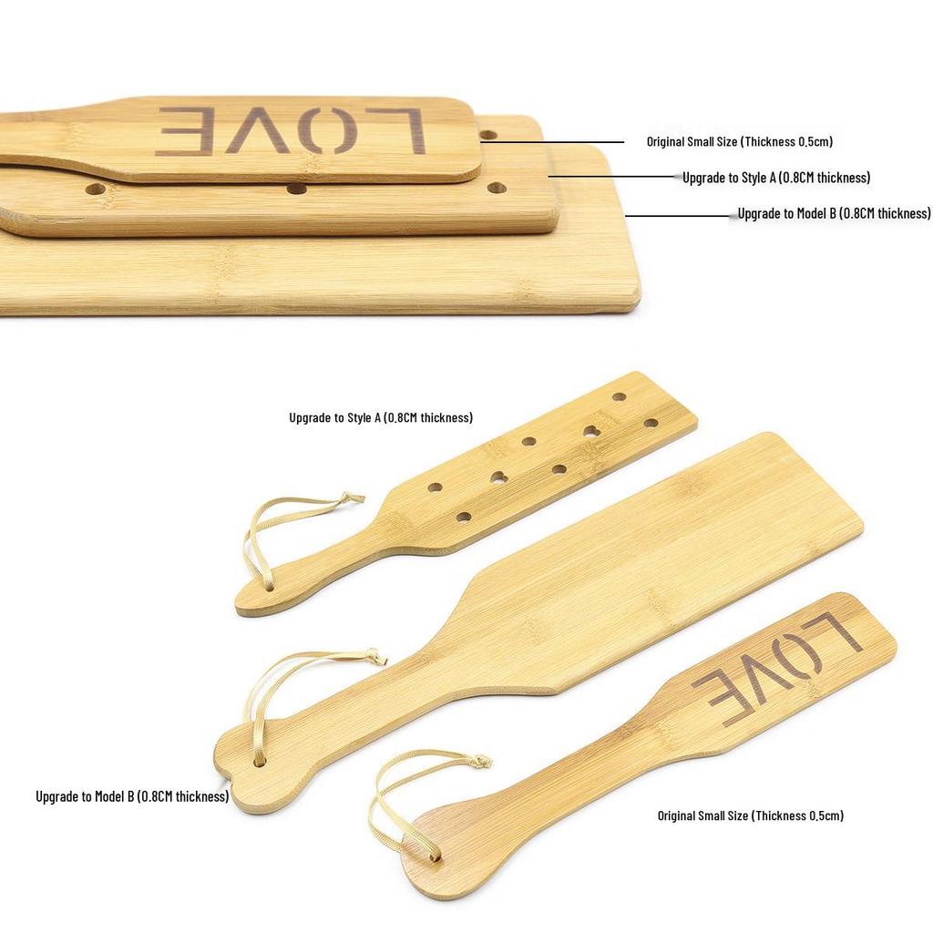 Heart-Shaped Bamboo Hand Clappers: Erotic Flirting & Whipping Tools