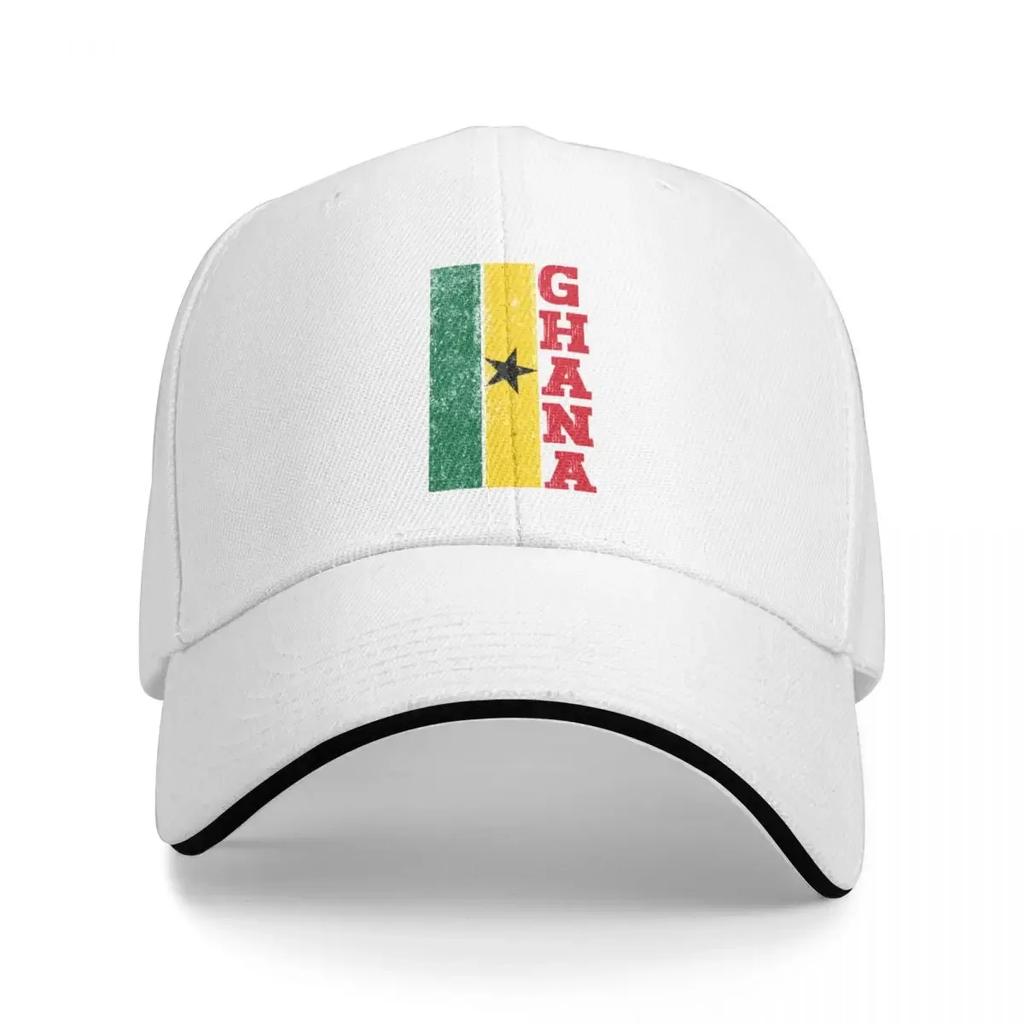 Ghana Ghanaian Flag Vintage - Red Baseball Cap Beach Bag Sun Cap Luxury Man Hat Golf Men Women's
