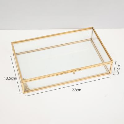 Glass Storage Boxes Cosmetics Jewelry Display Boxes Creative Household Rectangular Portable Cosmetics Jewelry Storage Containers