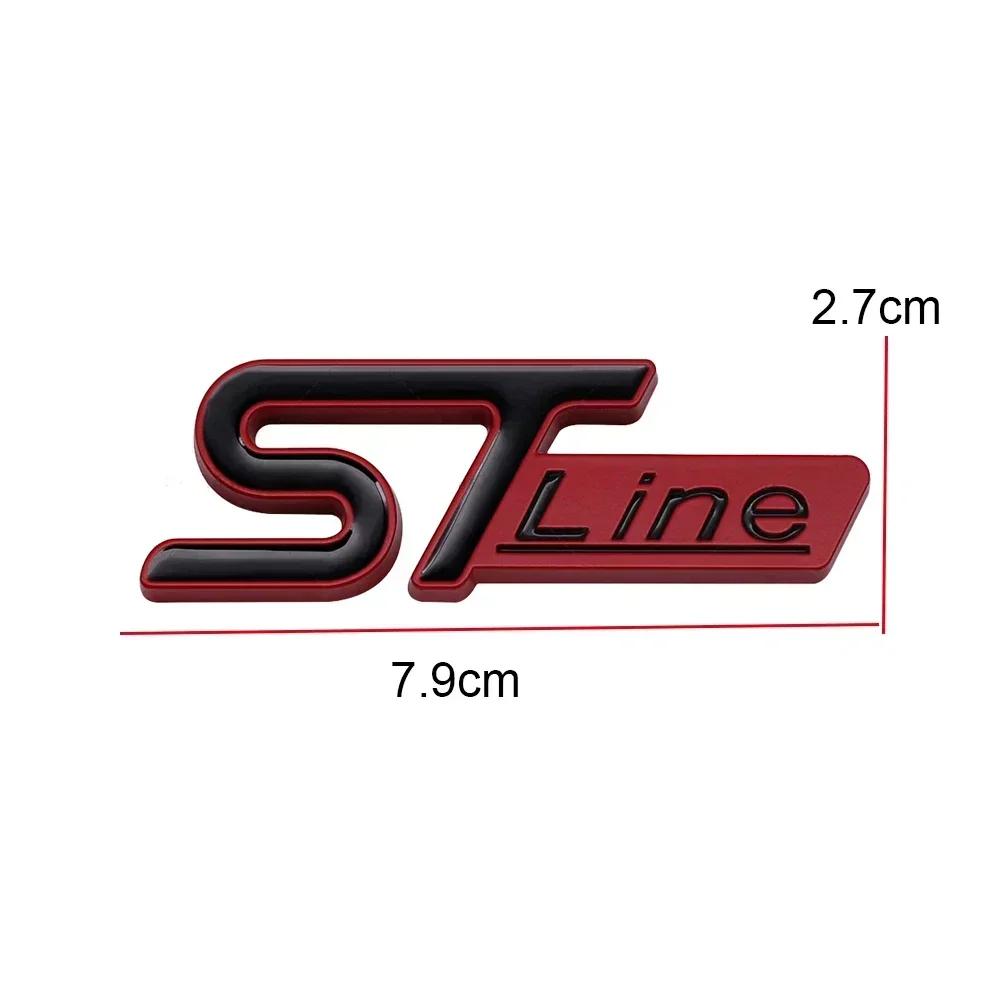 For  ST LINE Logo Front Grill Emblem Badge Car Rear Trunk Sticker Decals Focus Kuga Fiesta Mondeo ESCAPE Ecoboost