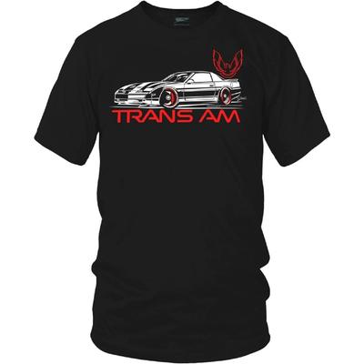 Wicked Metal 1985-1990 Trans Am Stylisé, Design de Muscle Car 3ème Génération, Noir, 100% Coton, M-5XL