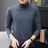 Men Fall Winter Bottoming Top High Collar Neck Protection Long Sleeves Stretchy Warm Pure Color Pullover