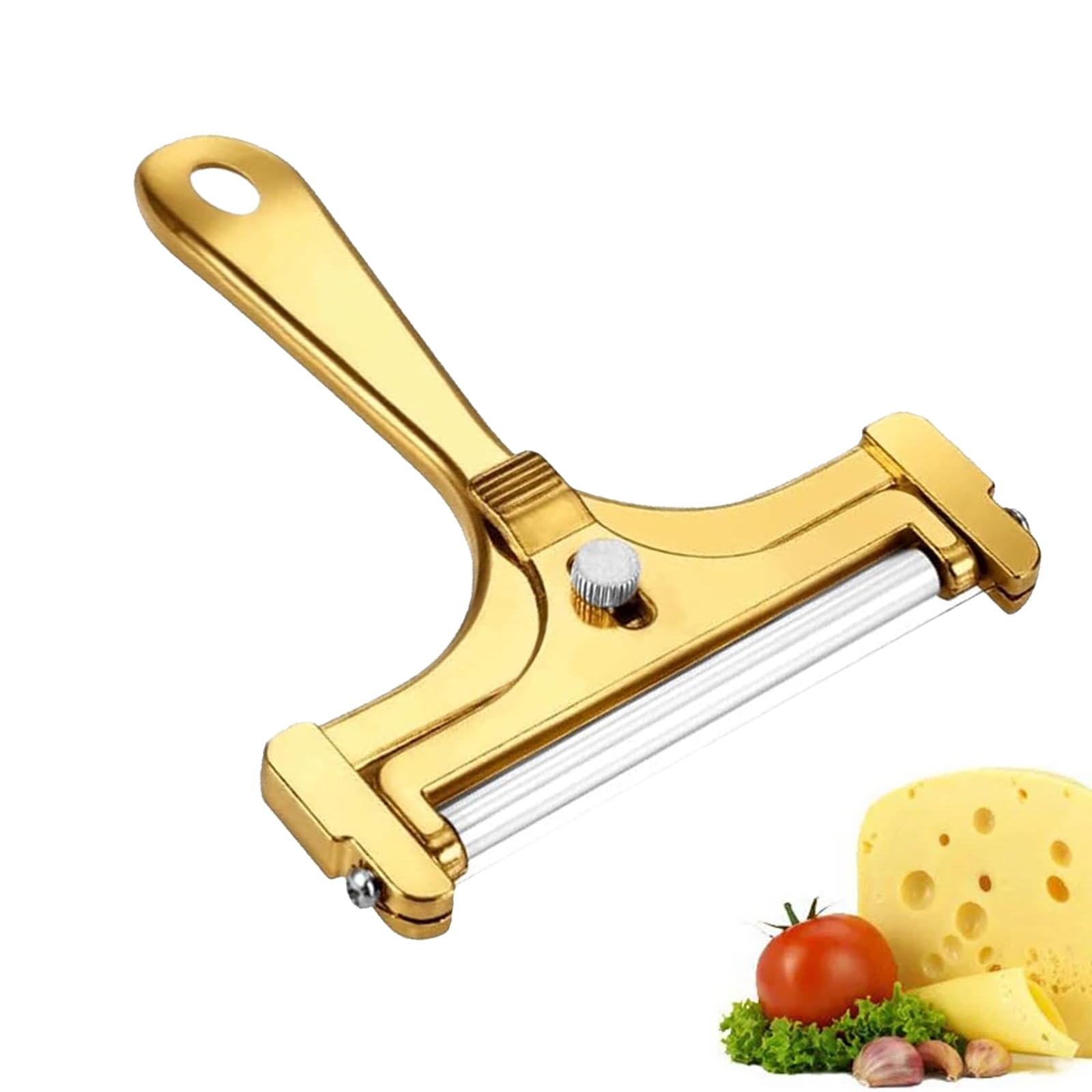 EsiFare Butter Cutter Cheese Adjustable Stainless Easy to Easy to Kitchen Cheese Cheese Cheese Ham Kitchen Gadget & Cutter, Thickness, Steel, Use, золотой