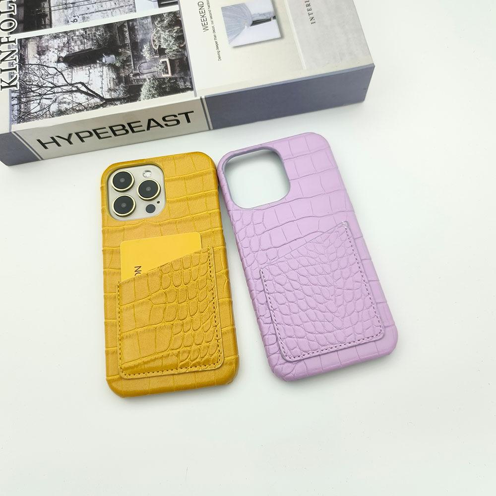 Crocodile pattern is suitable for Apple 15/17/16 mobile phone case insert card 16pro change bag 16promax portable 7
