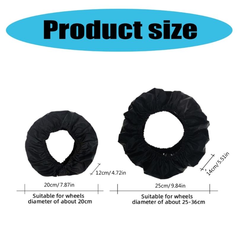 Set of 4pcs Strollers Wheel Protectors Sleeve for Baby Pushchairs, Nonslip Wheel Protetive Cover Dustproof Black Case
