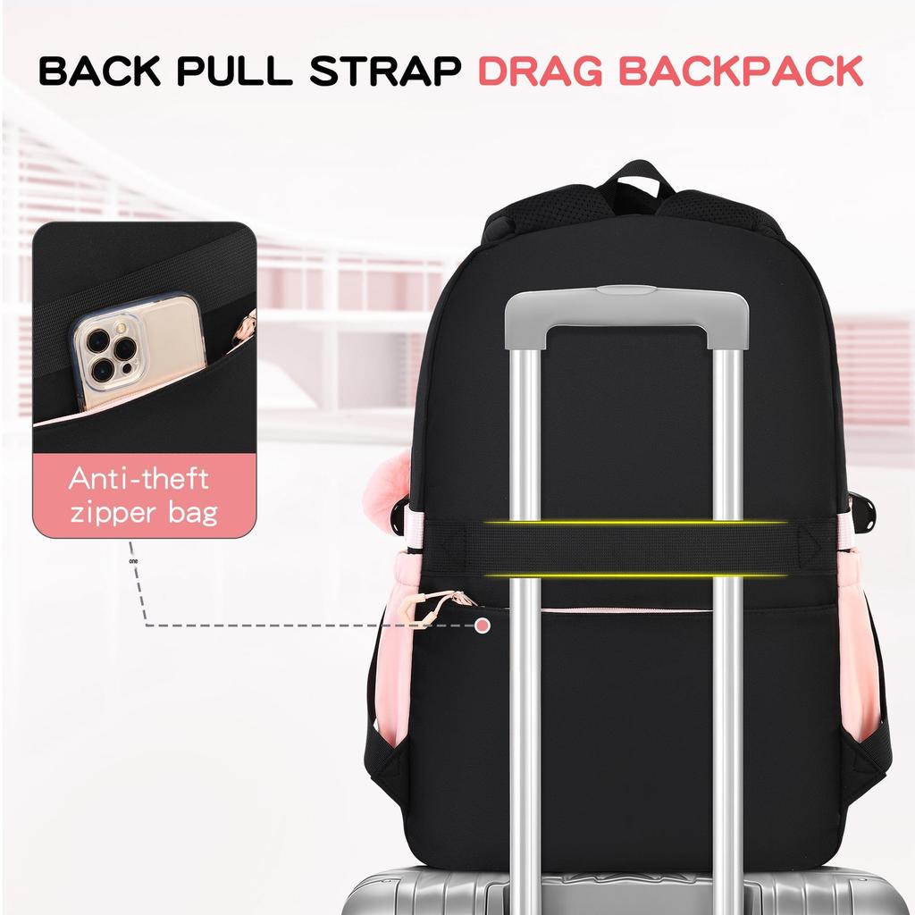 2026 Primary & Junior High School Students' Double Shoulder Backpack Set - High Appearance, Simple Design, Three-Piece