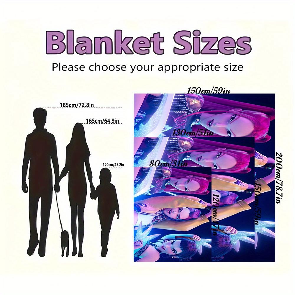 1Pc K-Pop Demon Hunters Print Flannel Blanket, High quality Digital Printing, Comfortable for All Seasons, Home DecorGifts821036