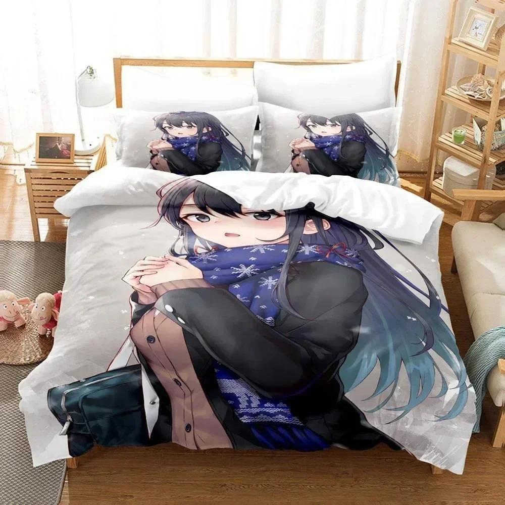 3d Anime My Teen Romantic Comedy SNAFU Bedding Set Single Twin Full Queen King Size Bed Set Adult Kid Bedroom Duvet Cover Sets