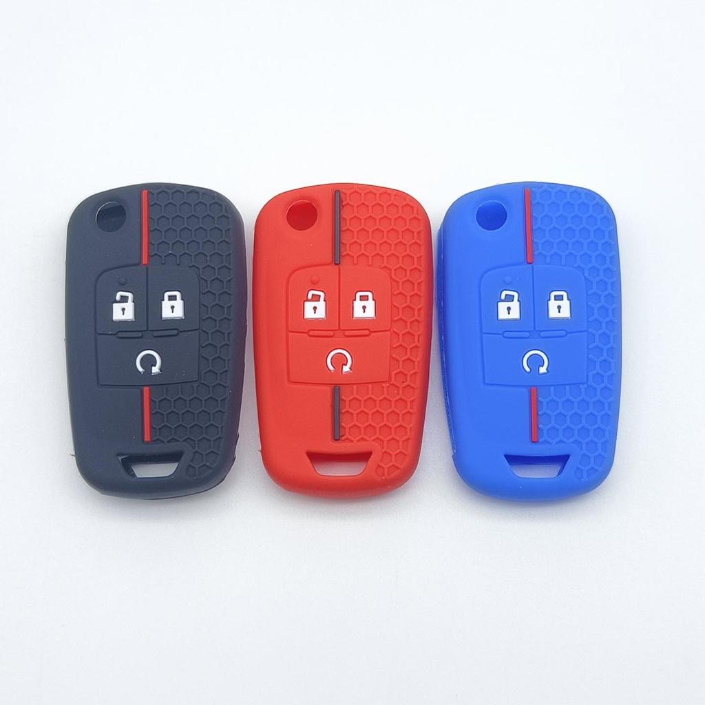 Buick & Chevrolet Malibu Silicone Key Cover - Black, Three-Button, Soft Protective Case