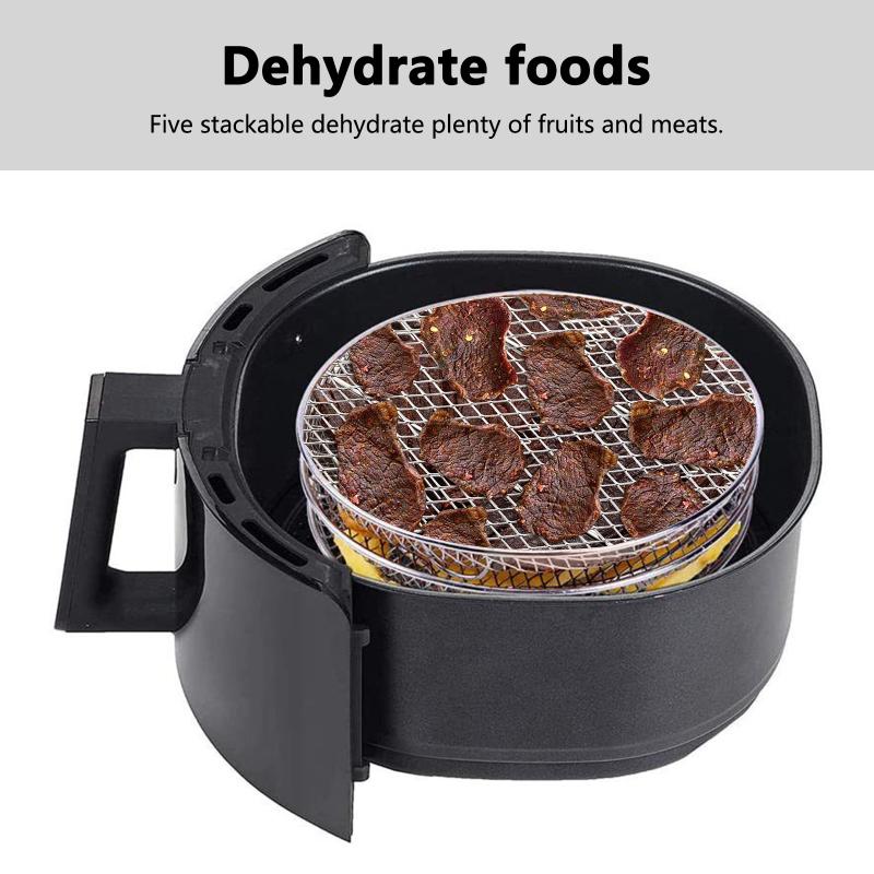 3-lagiges Dörrregal für Luftfritteusen, stapelbar, platzsparend, aus 304-Edelstahl für Schnellkochtöpfe