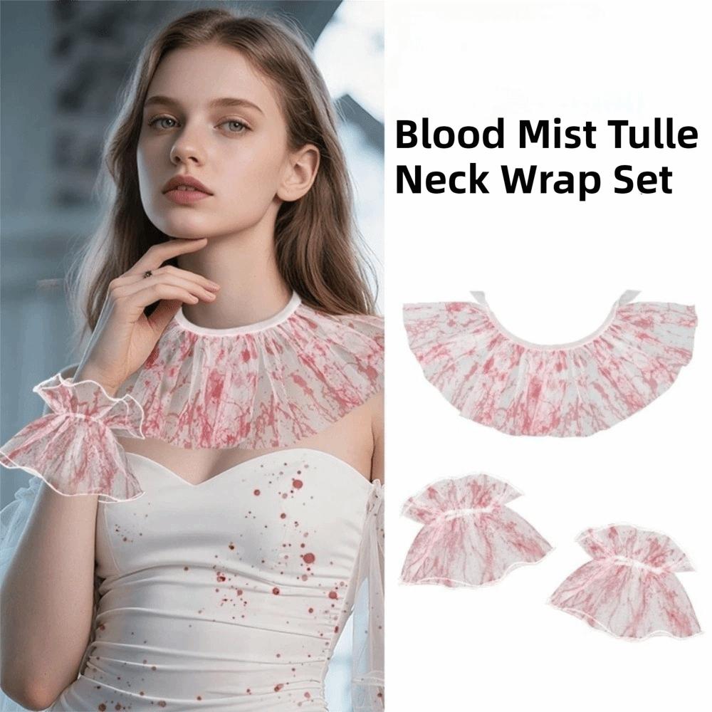 Elastic Lace Blood Colored Dress Up Set Crimson Makeup Ball Accessories