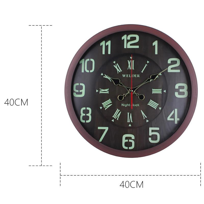 Wood Grain Wall Clock Living Room Bedroom Home Silent Clock Light Luxury Plastic Frame Hanging Watch Wall Art Decorative Clock