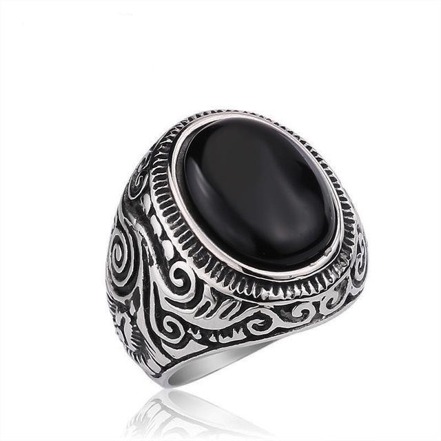 Natural Tiger Eye Rings Men Women Retro Flower Engraved  Big Stone Ring Fashion  Jewelry