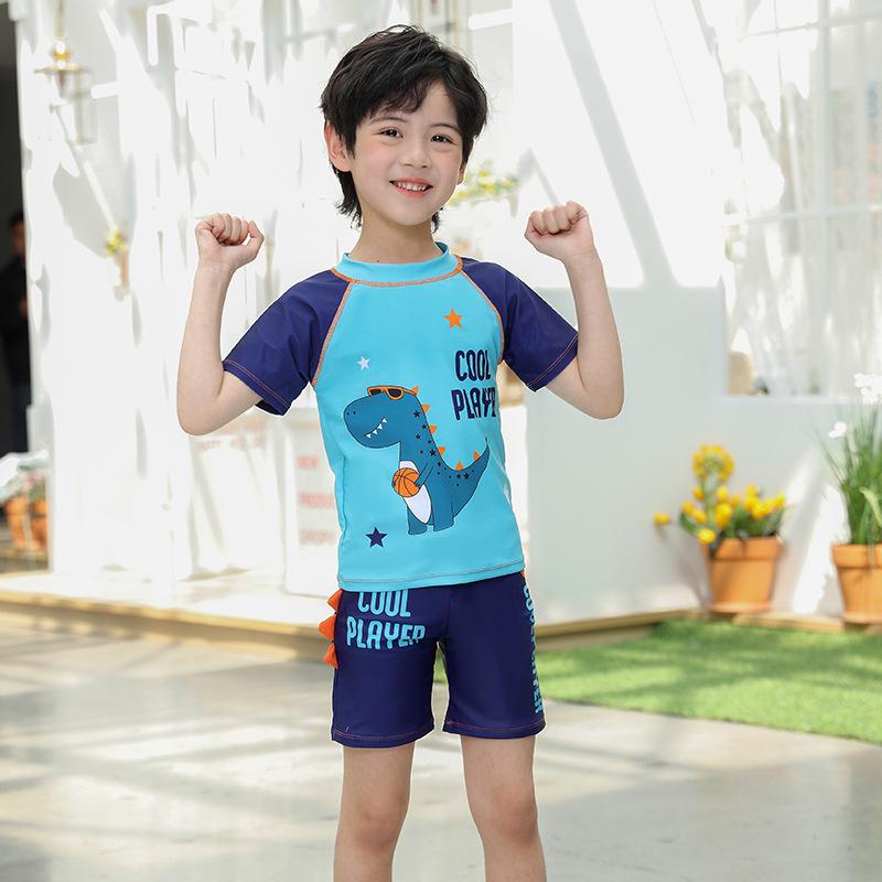 2024 Kinder Jungen Schnelltrocknender Badeanzug: S/M/L Geteilte Sonnenschutz-Bademode