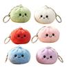 Steamed Bun Pendant Keychain with Smile Face Soft Plush Rabbit Fur Stress Reliever Portable Bag Charm for Kids Adults Skin-Friendly