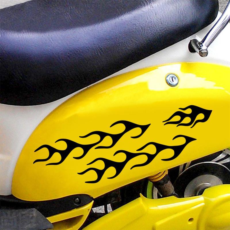 8 szt. Samoprzylepne naklejki motocyklowe Płomień wzór w paski Modelowanie samochodów Zmodyfikowane dekoracyjne naklejki