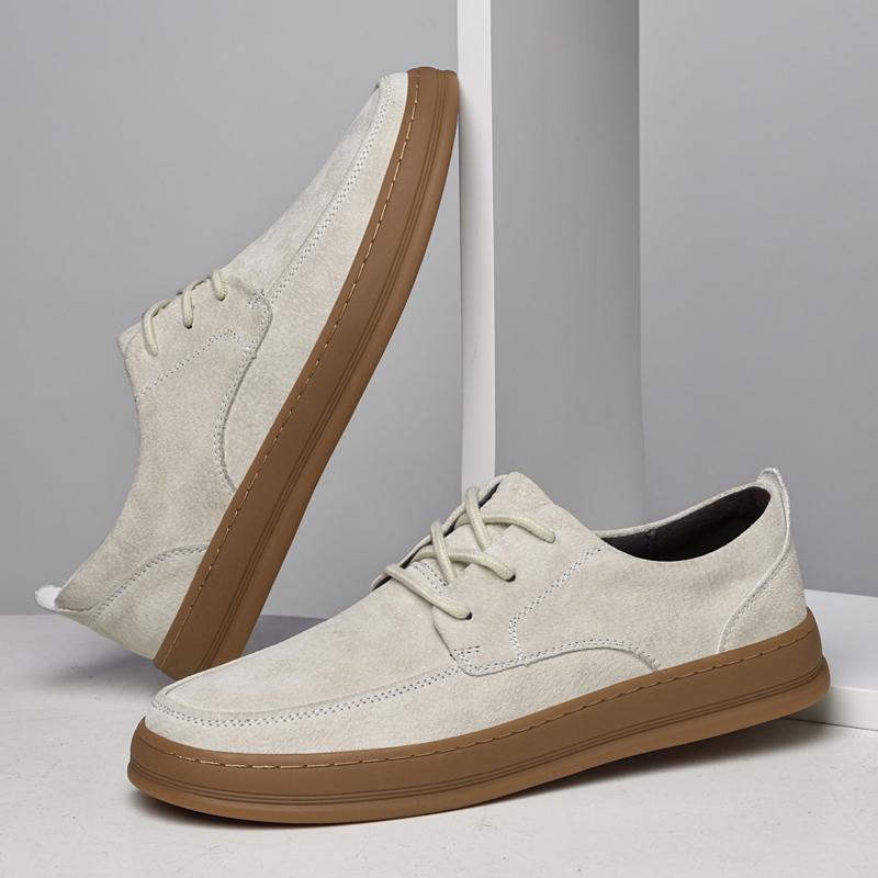 Fashion Hot Sale Men's Suede Leather Casual Shoes Soft Sole Lace-up Man Sneakers Lightweight Oxford Shoes Outdoor Formal Dress Footwear