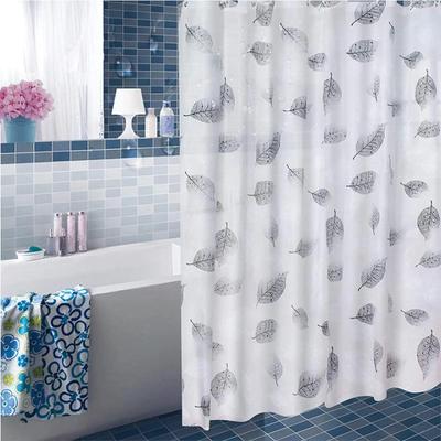 1pcs EVA Ptinted Leaf Shower Curtain Liner Translucent Water Repellent Bathroom Curtains  PEVA Eco-Friendly