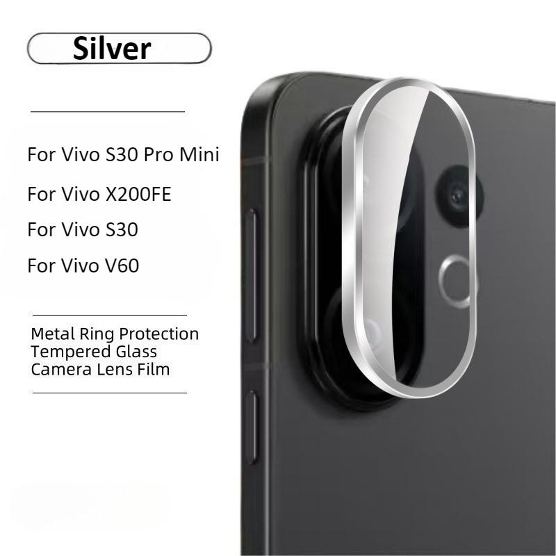 Für Vivo X200FE V60 S30 Pro Mini Klar Mattiert Frostschutzspiegel Gehärtetes Glas Für Vivo x200fe v60 s30 s30pro mini Metallring Kameralinsenfolie