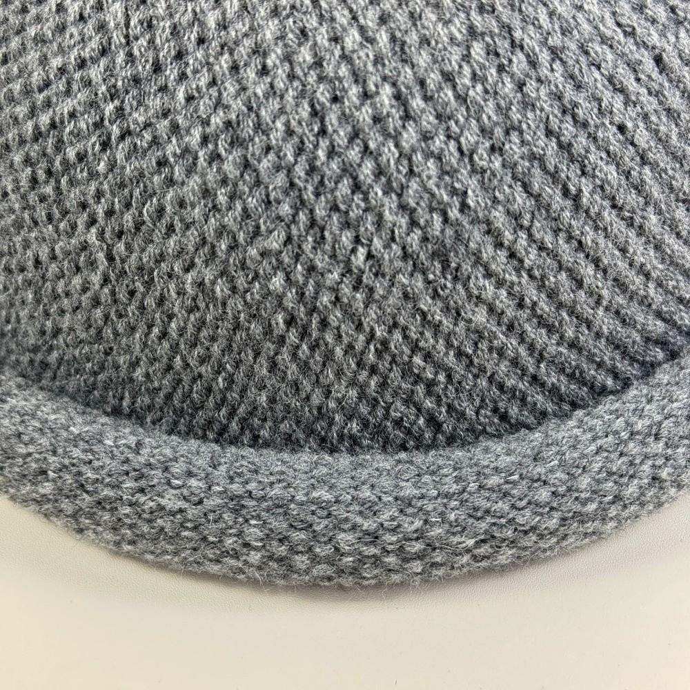 with Short Brim Knitted Hat Solid Color Landlord Hats Fashion Knitted Melon Skin Hats Winter