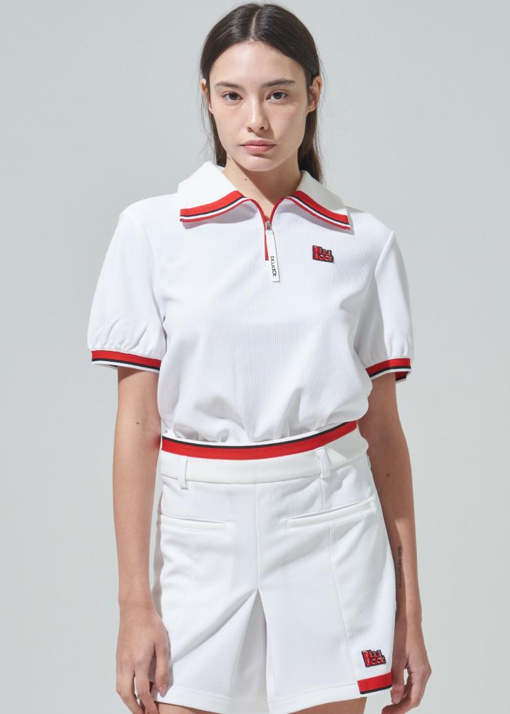 Blue Dot Color Point Half-Zip T-Shirt_Wh 85