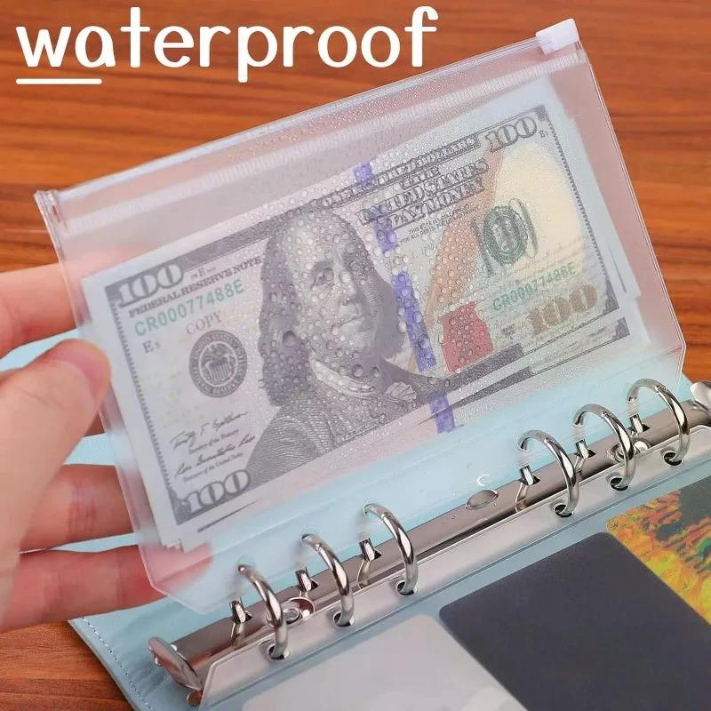 8 SZTUK Kieszonki do segregatora PVC Koperty na gotówkę A5 A6 A7 Foldery z zamkiem Saszetki Organizer na pieniądze Segregator dokumentów Wkłady do segregatora