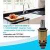 Ceramic Water Faucet Cartridge Set 1-099XTJKABNF & 1-100XTJKABNF 1/4 Turn Compression Cold & Hot Cartridge Kit