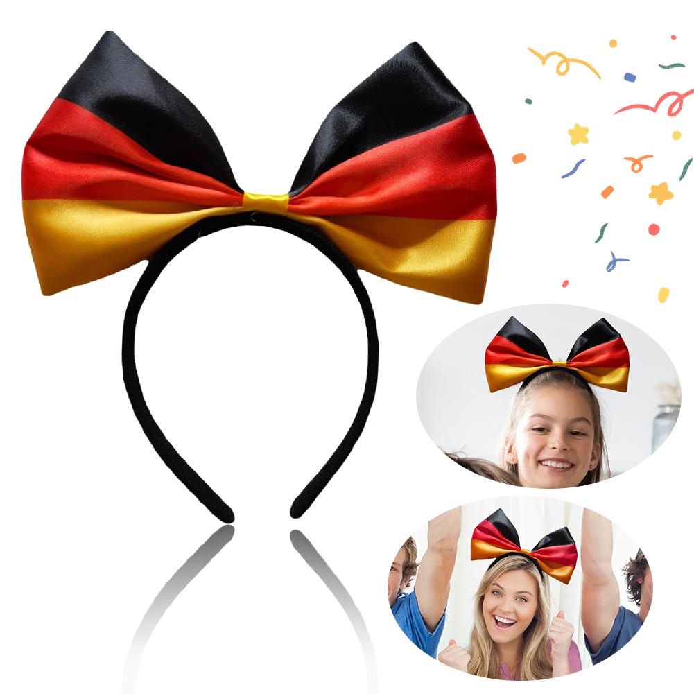Fliege Stirnband Satin Landesflagge Haarband Leichtes Großes Schleifen Stirnband Festliches Parade Kopfschmuck