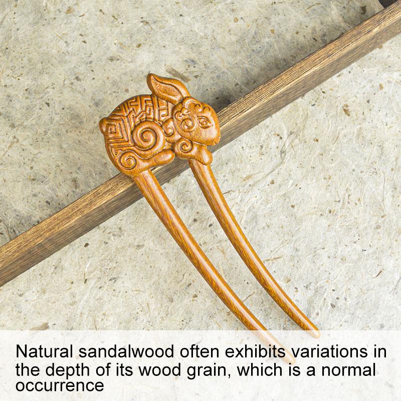 1pc U-Shaped Vintage Style Rabbit Deer Women Wood Hair Accessories Butterfly Flower Hair Stick Hairpin