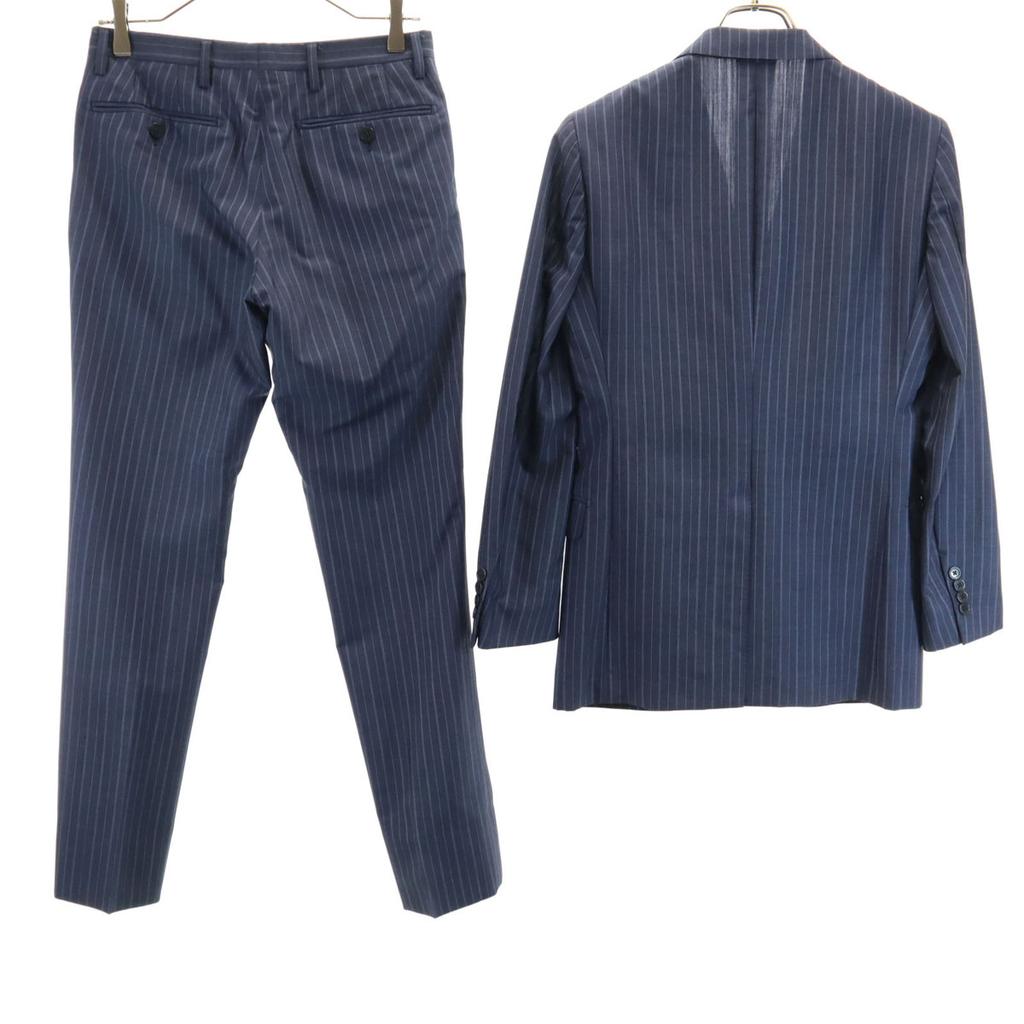 UNITED ARROWS Wool Blend Striped Pattern Suit Setup 42 Navy Men's Used
