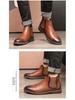 Men's New Style Leather Martin Boots - Versatile Retro Chelsea Boots with Pointed Toe In Large Sizes