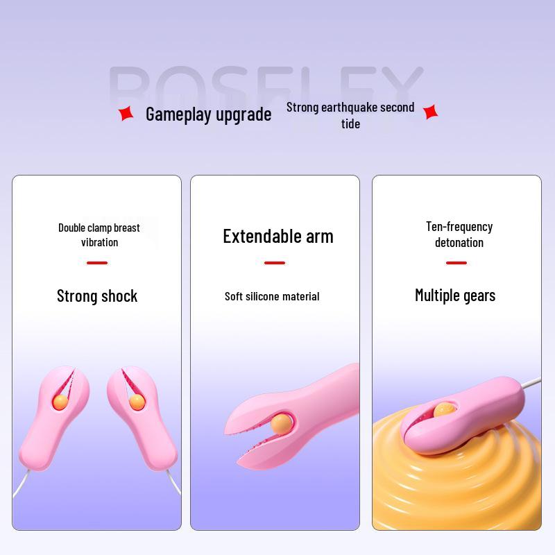 ROSELEX Vibrating Silicone Nipple Clamps & Breast Massager