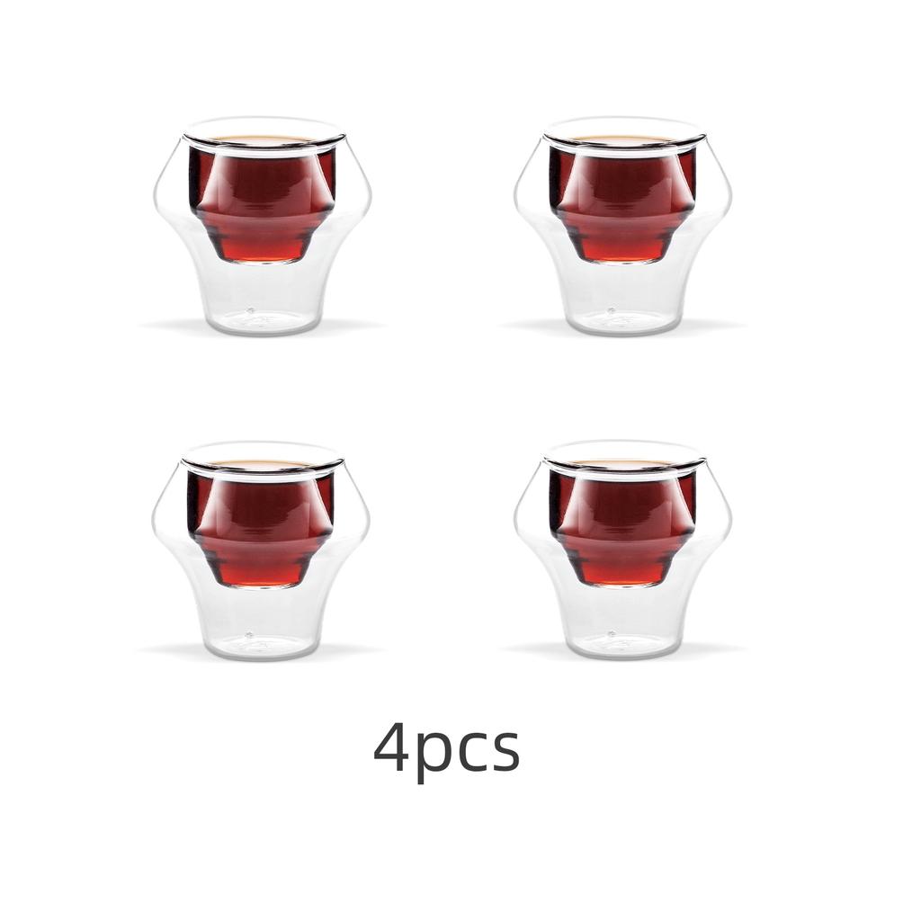 Dubbelväggigt glas espressokopp 60 ml Isolerade genomskinliga kaffeshotsglas Latte Cappuccino Te Muggar Set Kök Kaffetillbehör