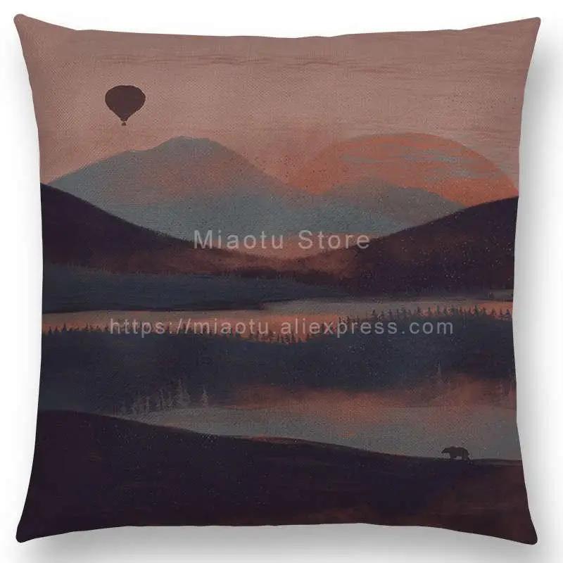 Последняя наволочка Полярный волк Дикий костер Леса Ночь Горы Реки Солнце Луна Зима Экспедиционный лагерь Аврора Наволочка 12x12Inch