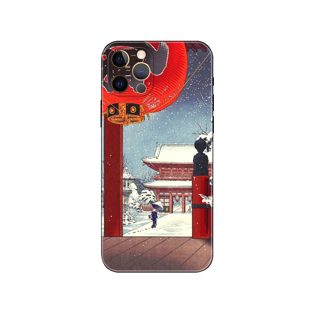 Tokyo Japanese Art Phone Case for Iphone 5 5s 2020se 6 6s 7 8 Plus X 10 XR XS 11 12 13 Mini Pro MAX Black Tpu Back Cover
