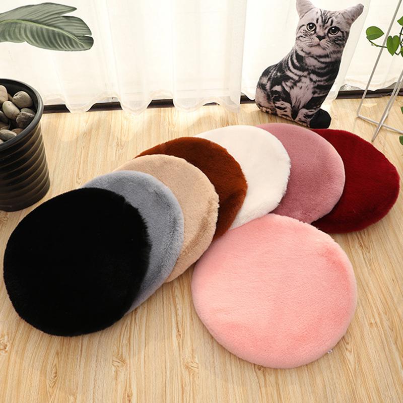 Buy 8 Colors Slowrebound Memory Foam Warm Plush Round Hidden Zipper Cushion Solid Soft Smooth
