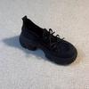Block Heel Single Shoes Spring and Autumn New Round Toe Deep Mouth Bow Platform Non-slip Low Top Shoes