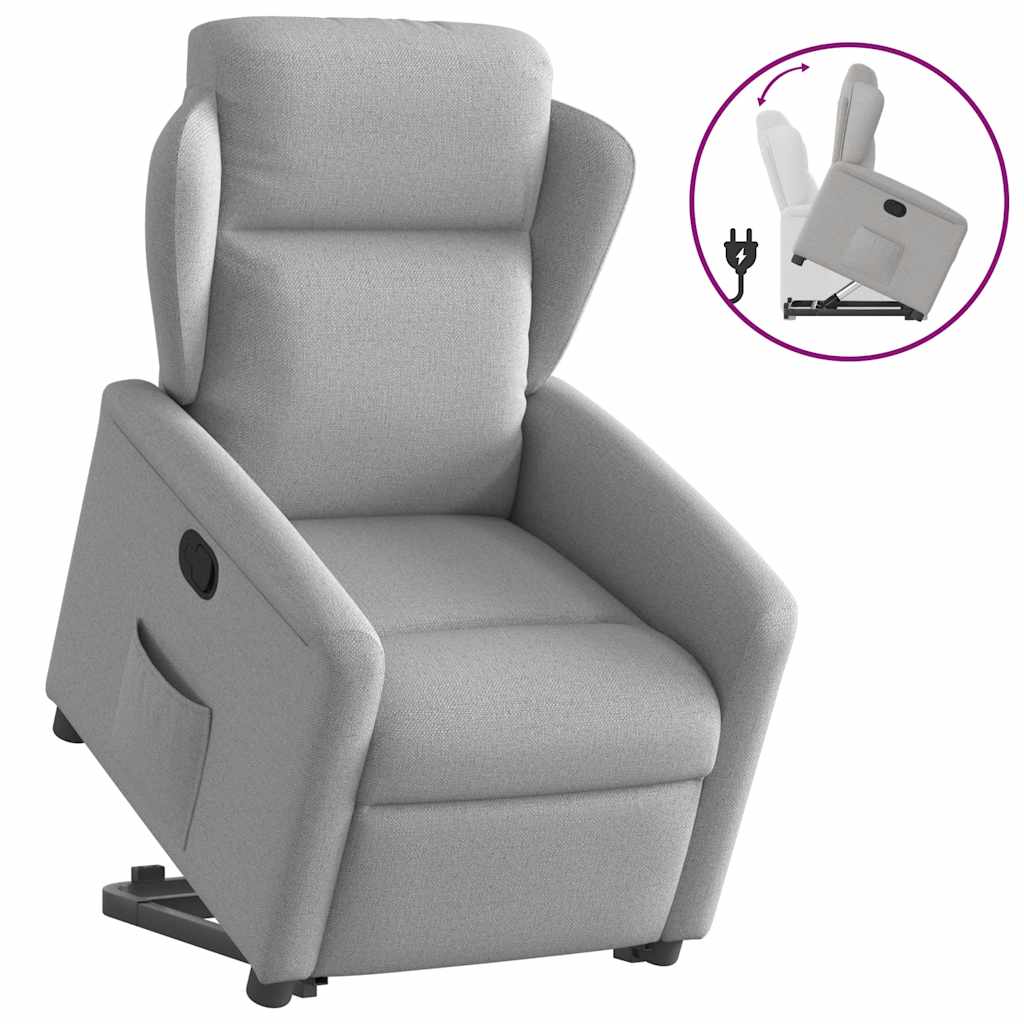 Recliner with Rising Aid Cloud Grey Fabric